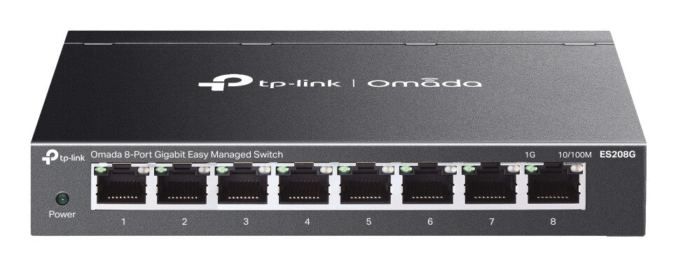 TP-Link Omada ES208G netværksswitch Administreret L2 Gigabit Ethernet (10/100/1000) Sort