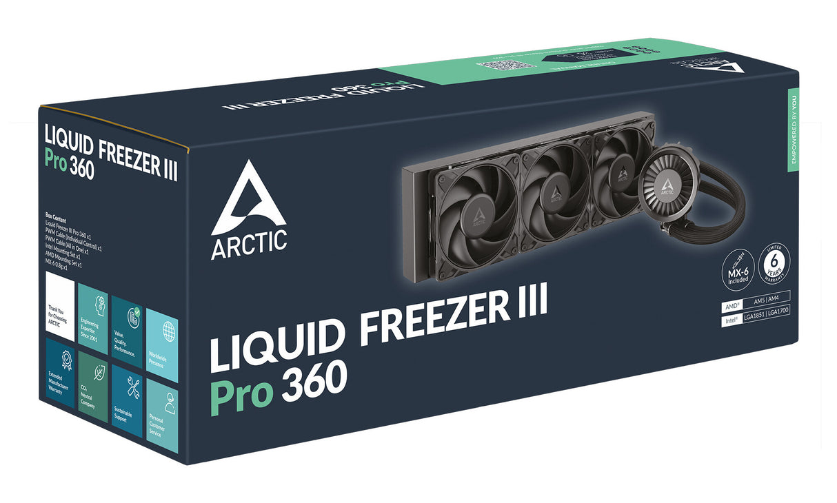 ARCTIC Liquid Freezer III Pro 360 Processor Væskekølingssæt 12 cm Sort 1 stk