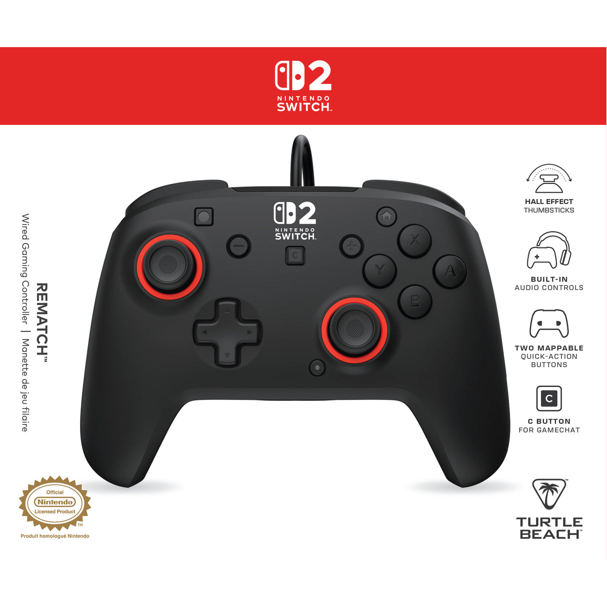 Turtle Beach TBC-8005-05 spil-controller Sort USB Gamepad Nintendo Switch, Nintendo Switch 2, Nintendo Switch OLED