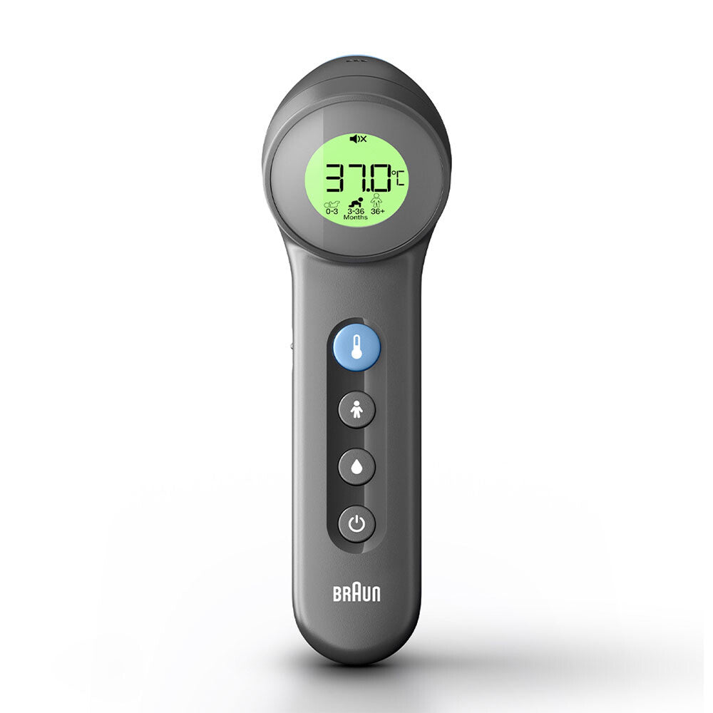 Braun BNT 400 BK Termometer med fjernregistrering Grå Pande Knapper