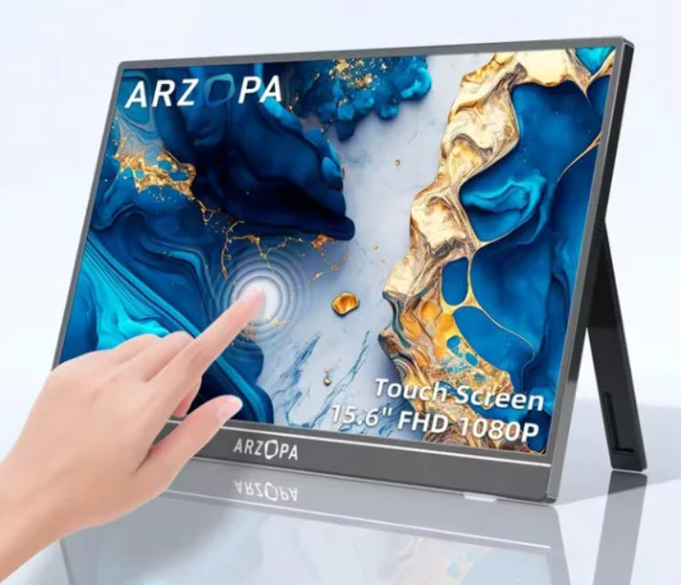 Arzopa A1T computerskærm 39,6 cm (15.6") 1920 x 1080 pixel Fuld HD LCD Berøringsskærm Grå