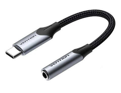 Vention BGJHA lydkabel 0,1 m 3.5mm USB Type-C Sort, Grå
