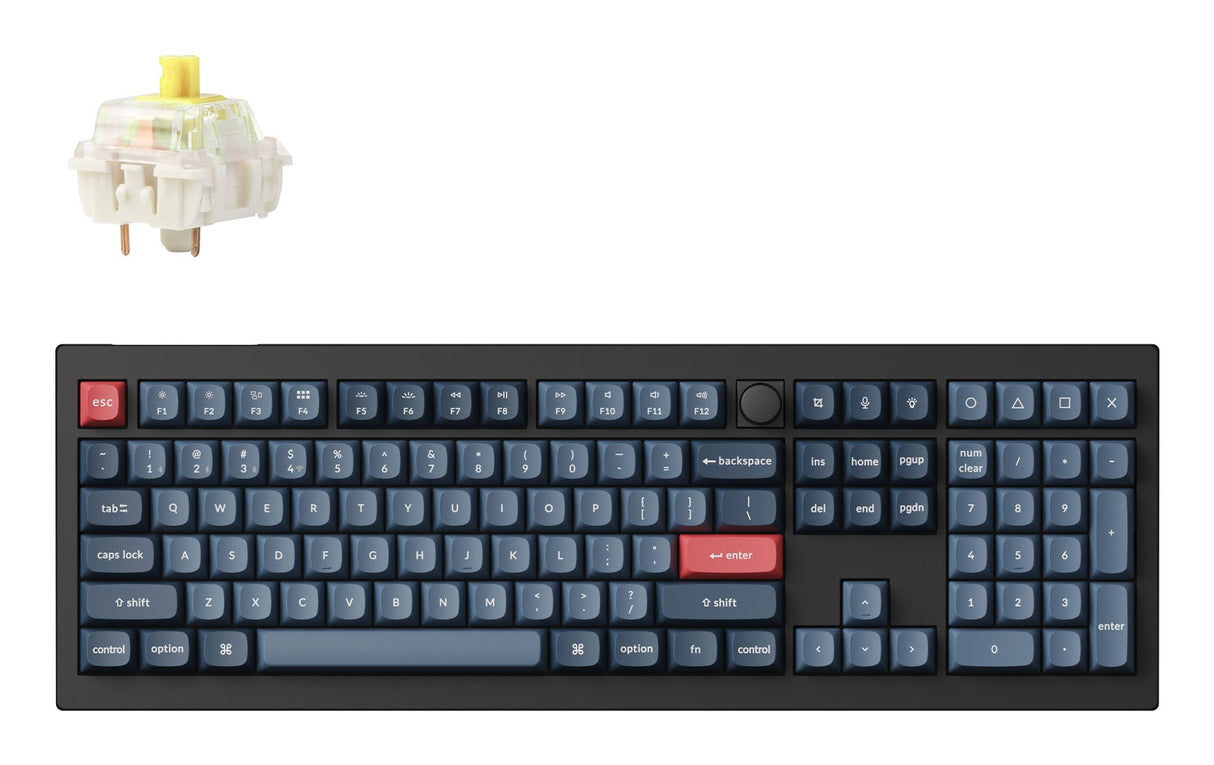 Keychron V6 Max tastatur Universel RF trådløs + Bluetooth Sort, Grå