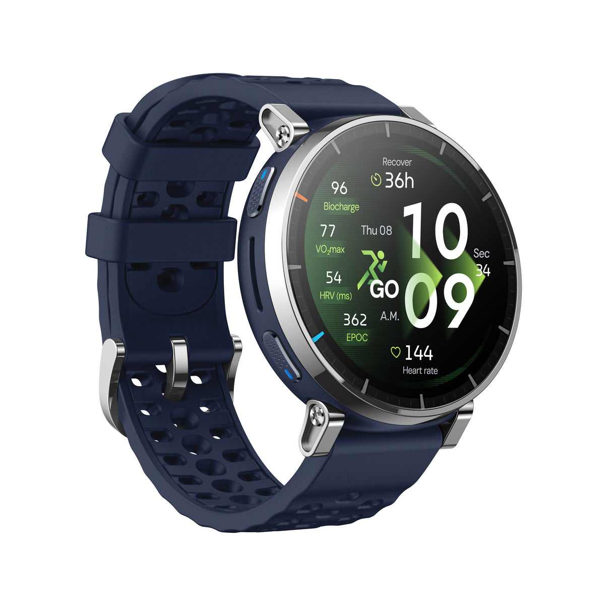 Amazfit W2558GL2N Smartwatch og sportsur 3,35 cm (1.32") AMOLED Digital 466 x 466 pixel Berøringsskærm Sølv GPS (satellit)