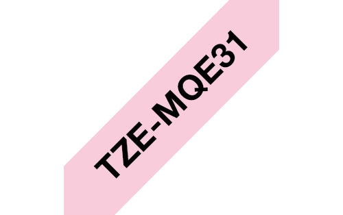 Brother TZEMQE31 etiketbånd Sort på pink TZe
