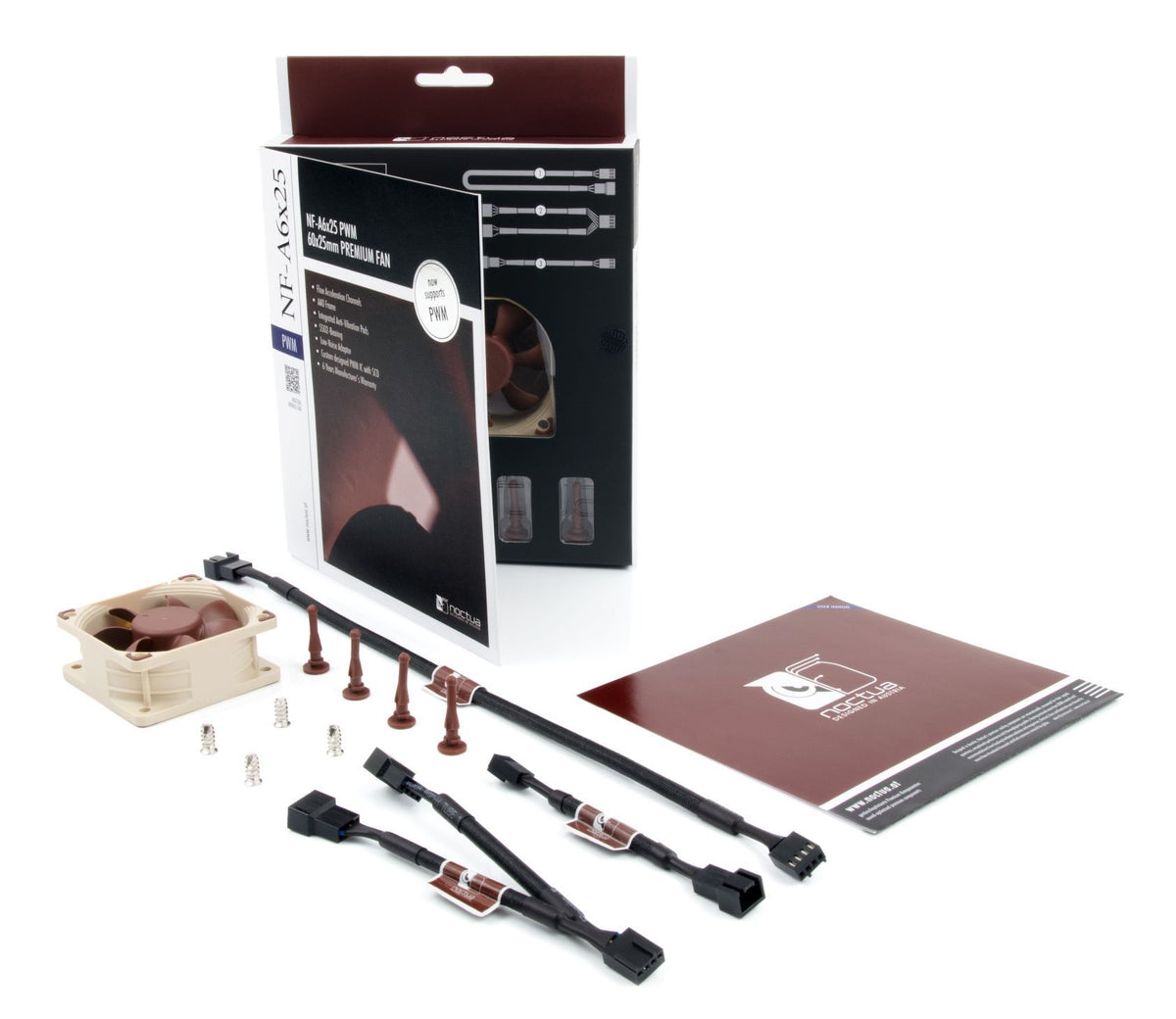 Noctua NF-A6x25 PWM Fan 1-pack Brun Hvid 60 mm