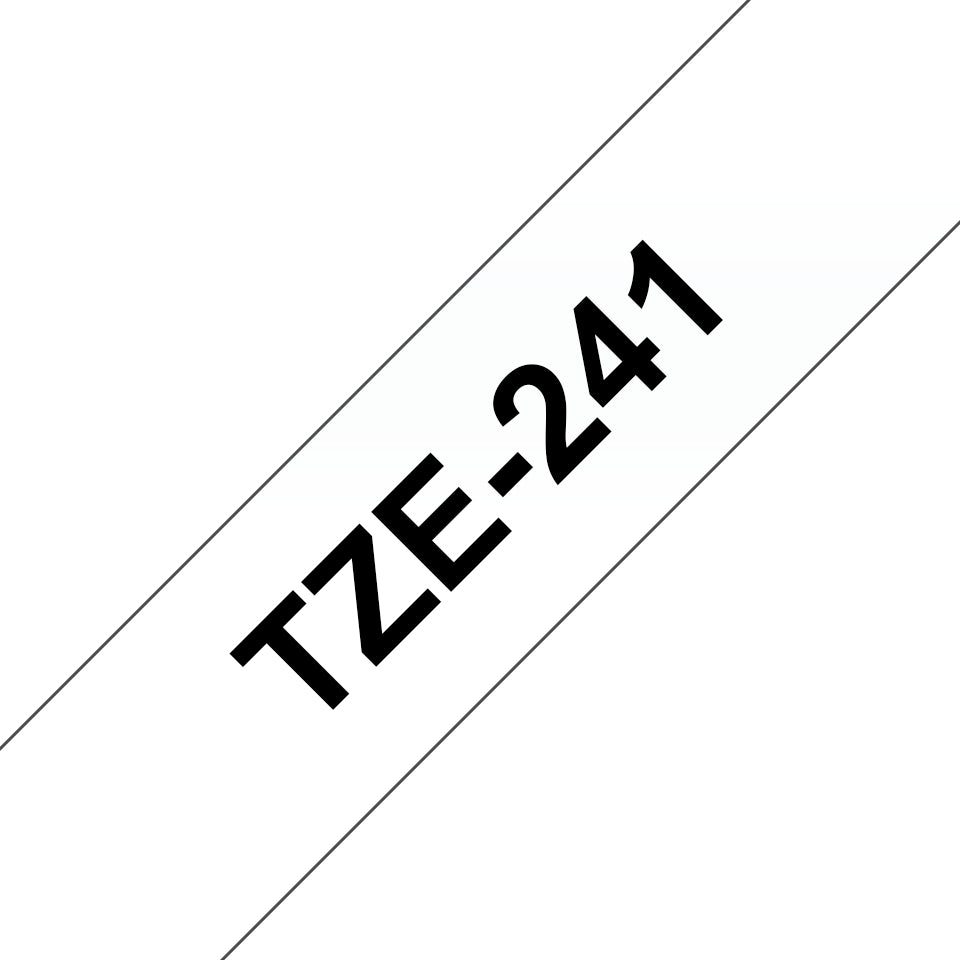 Brother TZE-241 etiketbånd Sort på hvid