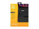 ZAGG Pro Keys 2 - Tastatur og folio-etui (folio-cover) - baggrundsbelyst - trådløs - Bluetooth - QWERTY - Nordisk - til Apple 11-tommer iPad Pro Wi-Fi, Wi-Fi + Cellular