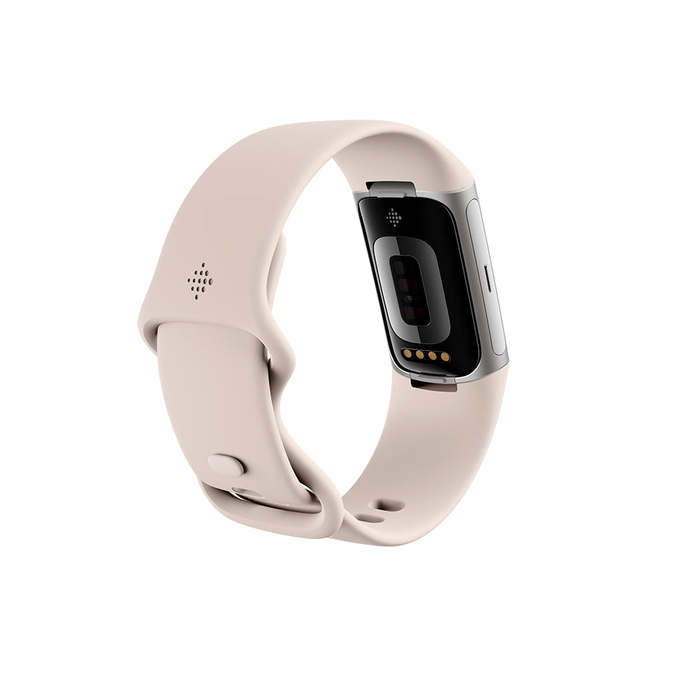 Fitbit Charge 6 AMOLED Aktivitetstracker til håndled Beige, Sølv