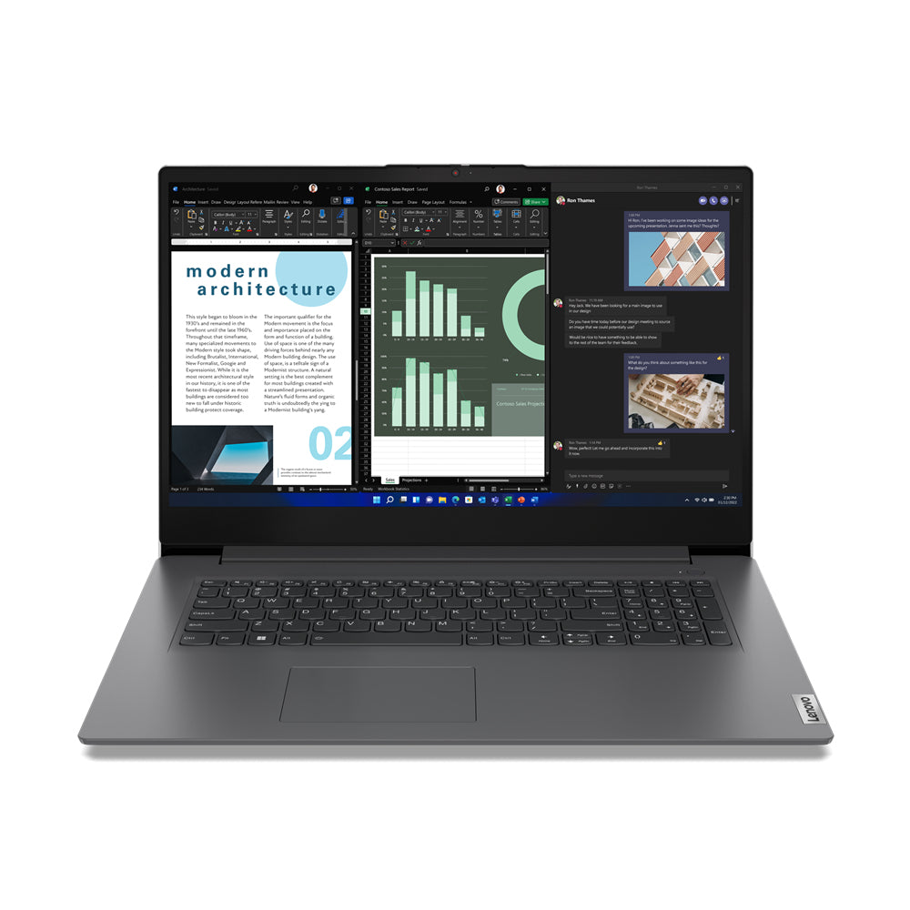 Lenovo V17 Intel® Core™ i5 i5-13420H Laptop 43,9 cm (17.3") Fuld HD 16 GB DDR4-SDRAM 512 GB SSD Wi-Fi 6 (802.11ax) Windows 11 Pro Nordisk Grå
