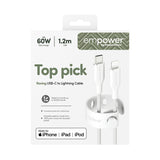PanzerGlass empower by ® Racing 60W USB-C to Lightning Kabel | USB 2.0 | 1.2M | Silver White
