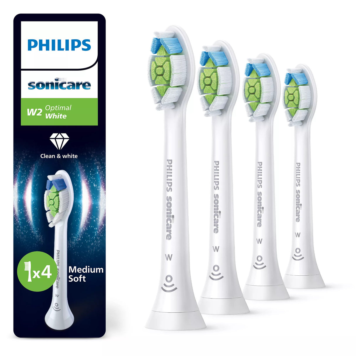 Philips Sonicare Optimal White HX6064/87 Pakke med 4 børstehoveder
