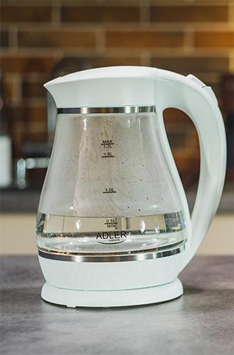 Adler AD 1274 electric kettle 1.7 L 2200 W Transparent, White