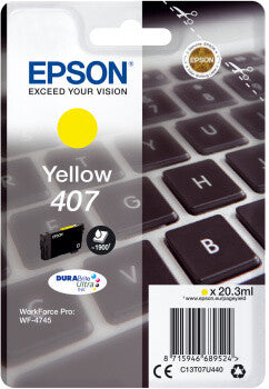 Epson 407L tastatur DURABrite Ultra enkeltpakke gult blæk