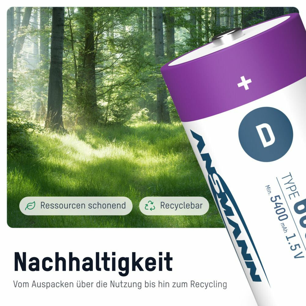 Ansmann 1314-0005 husholdningsbatteri Genopladeligt batteri D Lithium-Ion (Li-Ion)