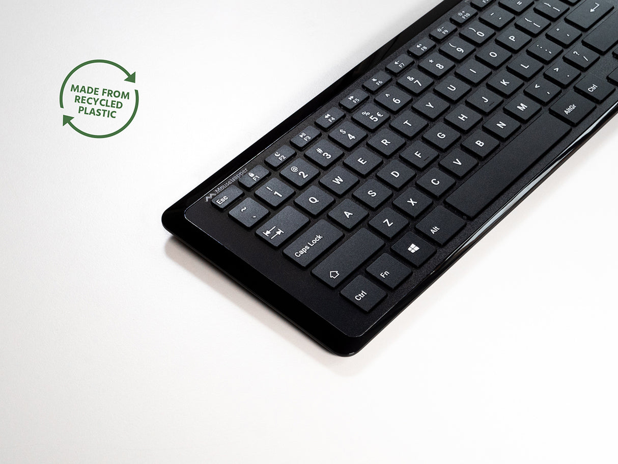 Mousetrapper Type Mini Wireless tastatur Universel USB + RF Wireless + Bluetooth QWERTY Nordisk Sort