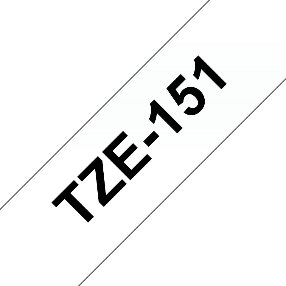 Brother TZE-151 etiketbånd Sort på transparant
