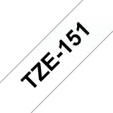 Brother TZE-151 etiketbånd Sort på transparant