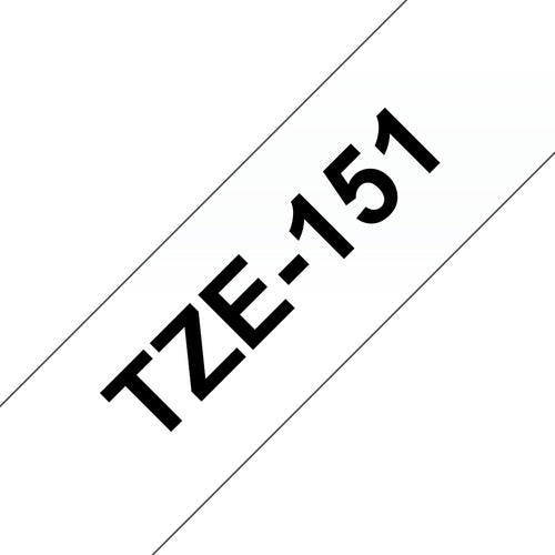 Brother TZE-151 etiketbånd Sort på transparant