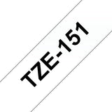 Brother TZE-151 etiketbånd Sort på transparant