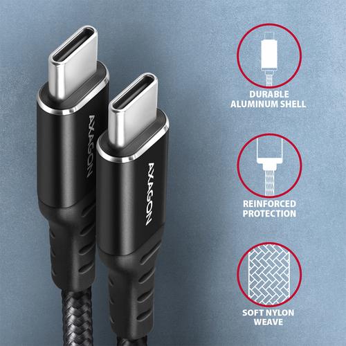 Axagon BUCM-CM15AB HQ USB-C <> USB-C cable 1.5 m