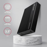 Axagon EE35-GTR USB-C 5Gbps - SATA 6G, 3.5 RIBBED box BLACK - USB Typ C HDD kabinet Sort 3.5"