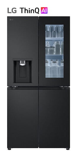 LG InstaView GMG860EPBE side-by-side køle-fryseskab Fritstående 508 L Sort