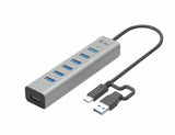 i-tec C31HUBMETAL703 interface hub USB 3.2 Gen 1 (3.1 Gen 1) Type-C 5000 Mbit/s Grå