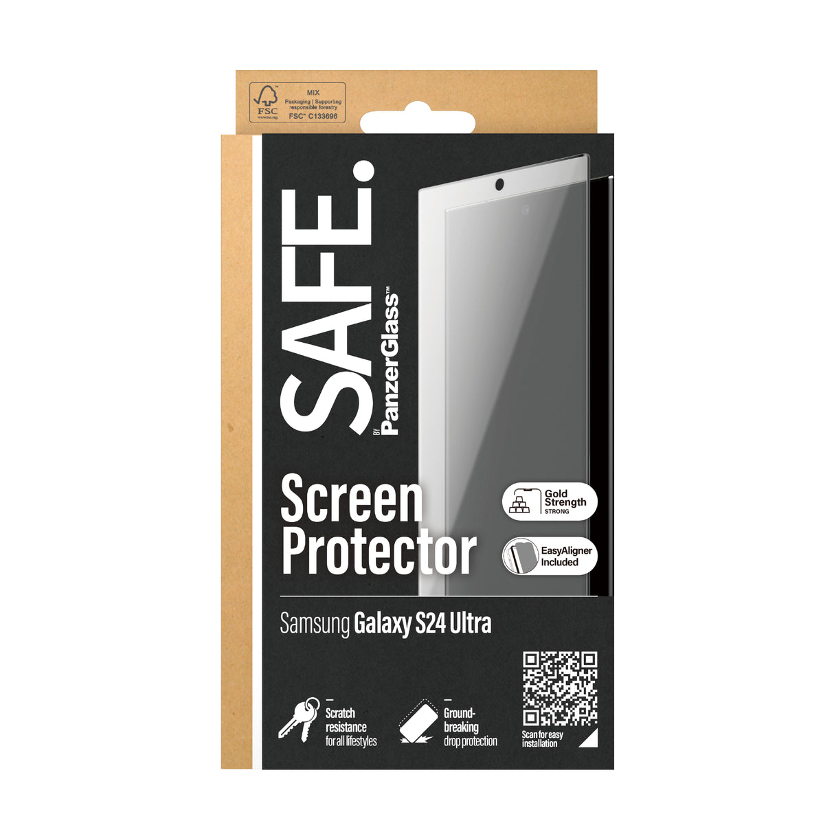 PanzerGlass SAFE. by ® Skærmbeskyttelse Samsung Galaxy S24 Ultra | Ultra-Wide Fit m. EasyAligner