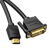 Vention ABFBI videokabel adapter 3 m HDMI Type A (Standard) DVI-D Sort