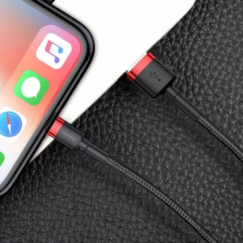 Baseus CALKLF-C19 Lightning kabel 2 m Sort, Rød