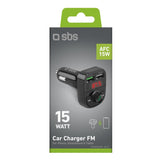 SBS TECARFM2USB oplader til mobil enhed Mobiltelefon Sort Cigartænder Trådløs opladning Hurtig opladning Automatisk