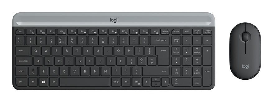 Logitech Slim Wireless Combo MK470 Sæt med mus og tastatur Trådløs Nordisk