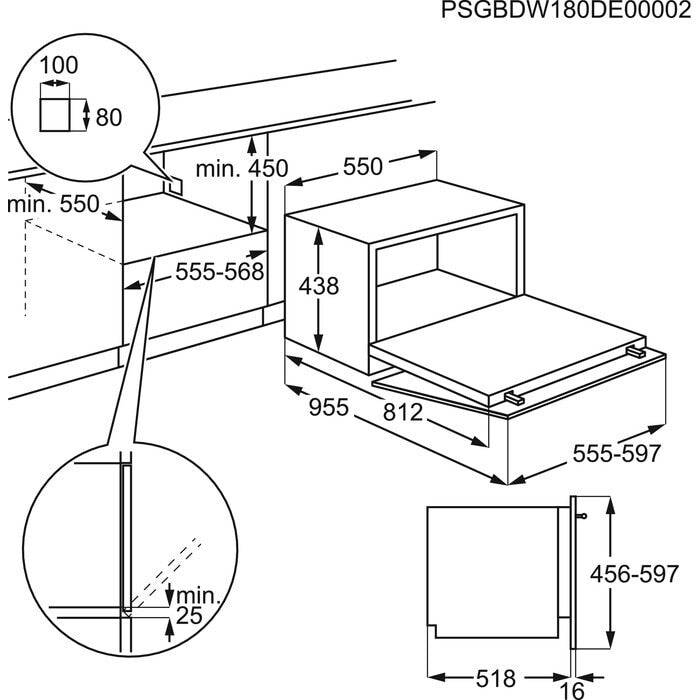 Electrolux ESL2500RO smal opvaskemaskine til integrering H:4