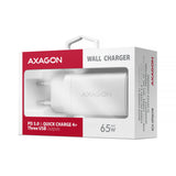 Axagon ACU-DPQ65W oplader til mobil enhed Mobiltelefon, Netbook, Laptop, Smartphone, SmartWatch, Tablet, Universel Hvid Vekselstrøm Hurtig opladning Indendørs