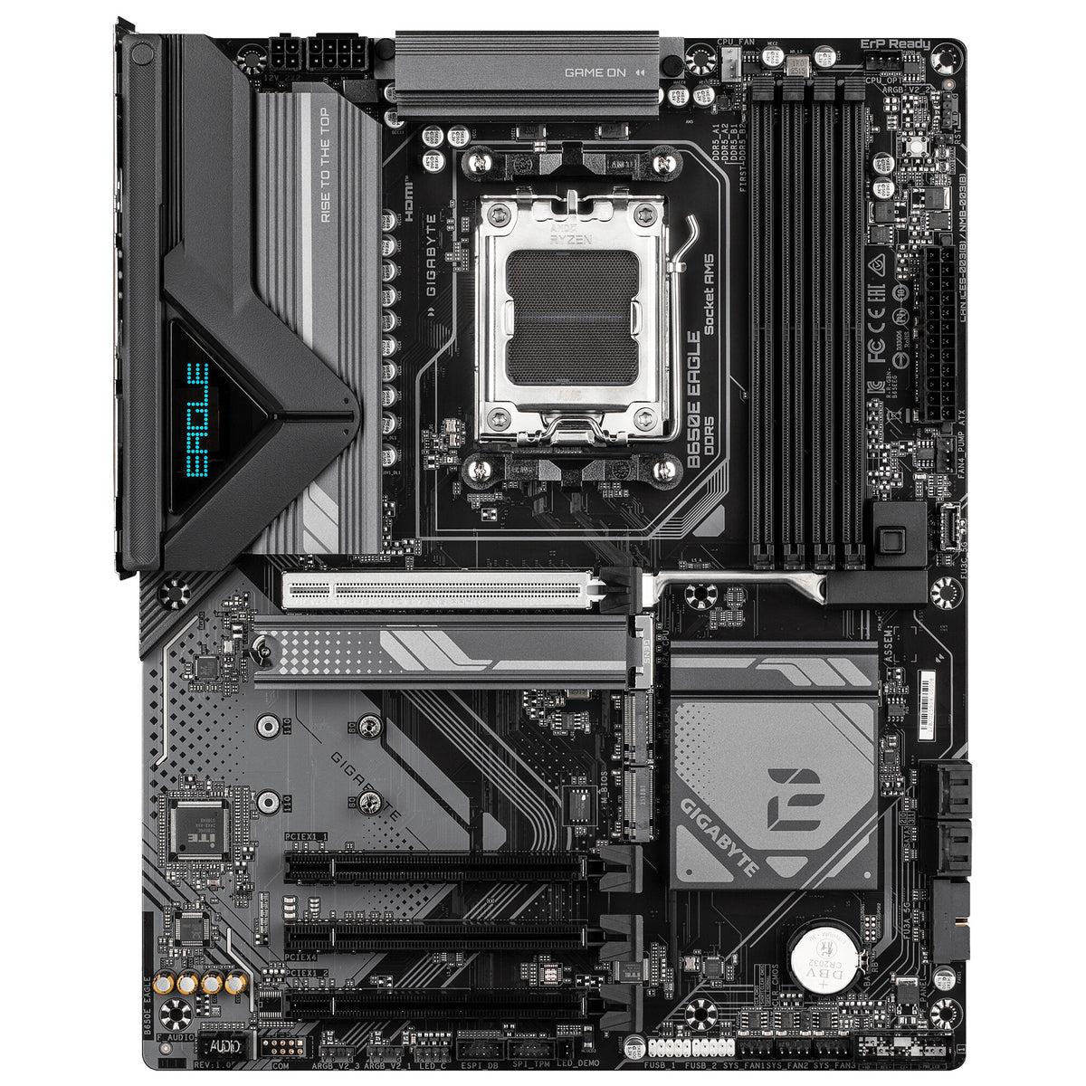 GIGABYTE B650E EAGLE Motherboard - AMD Ryzen 9000 Series CPUs, 8+2+2 Phases VRM, up to 8200MHz DDR5 (OC), 1xPCIe 5.0 + 2xPCIe 4.0 M.2, 2.5GbE LAN, USB 3.2 Gen 2
