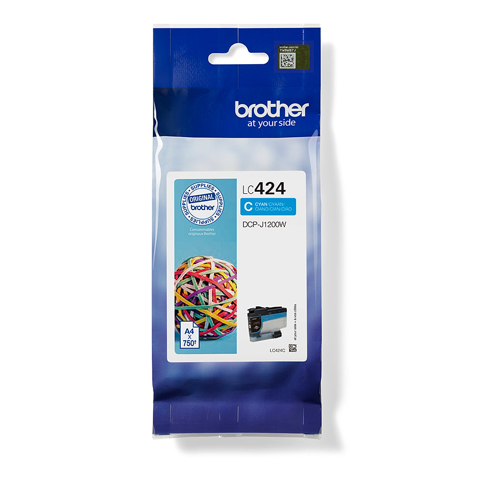 Brother LC424C blækpatron 1 stk Original Blå