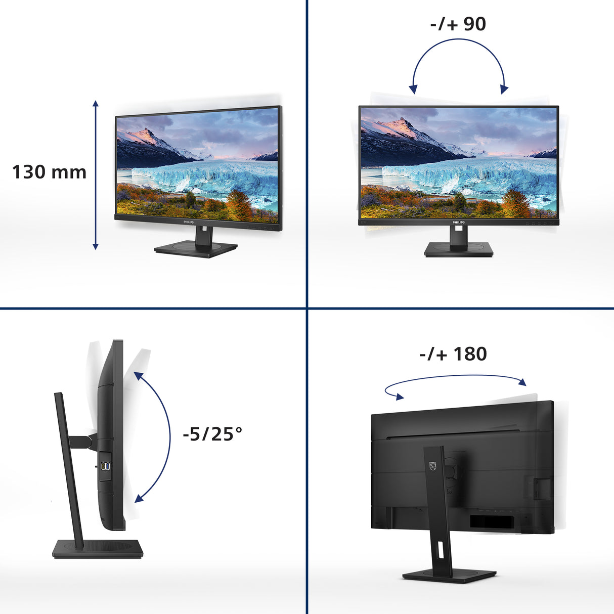 Philips S Line 273S1/00 computerskærm 68,6 cm (27") 1920 x 1080 pixel Fuld HD LCD Sort