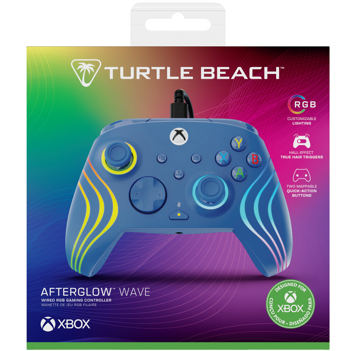 Turtle Beach Afterglow Wave Blå USB Gamepad PC, Xbox, Xbox One, Xbox Series S, Xbox Series X