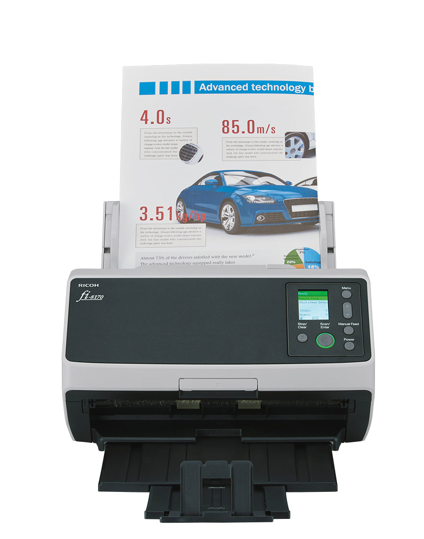 Ricoh fi-8170 ADF + manuel indføringsscanner 600 x 600 dpi A4 Sort, Grå