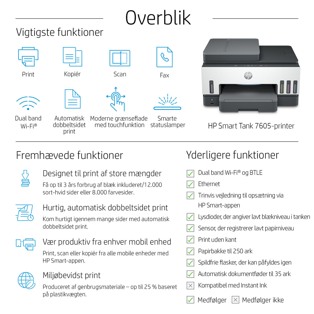 HP Smart Tank 7605 All-in-One Blækprinter