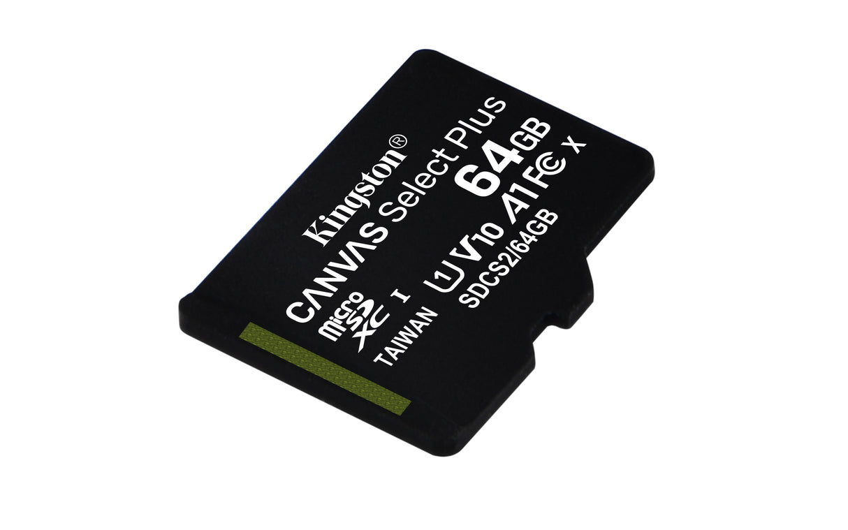 Kingston Technology 64 GB micSDXC Canvas Select Plus 100R A1 C10, enkelt pakke uden ADP