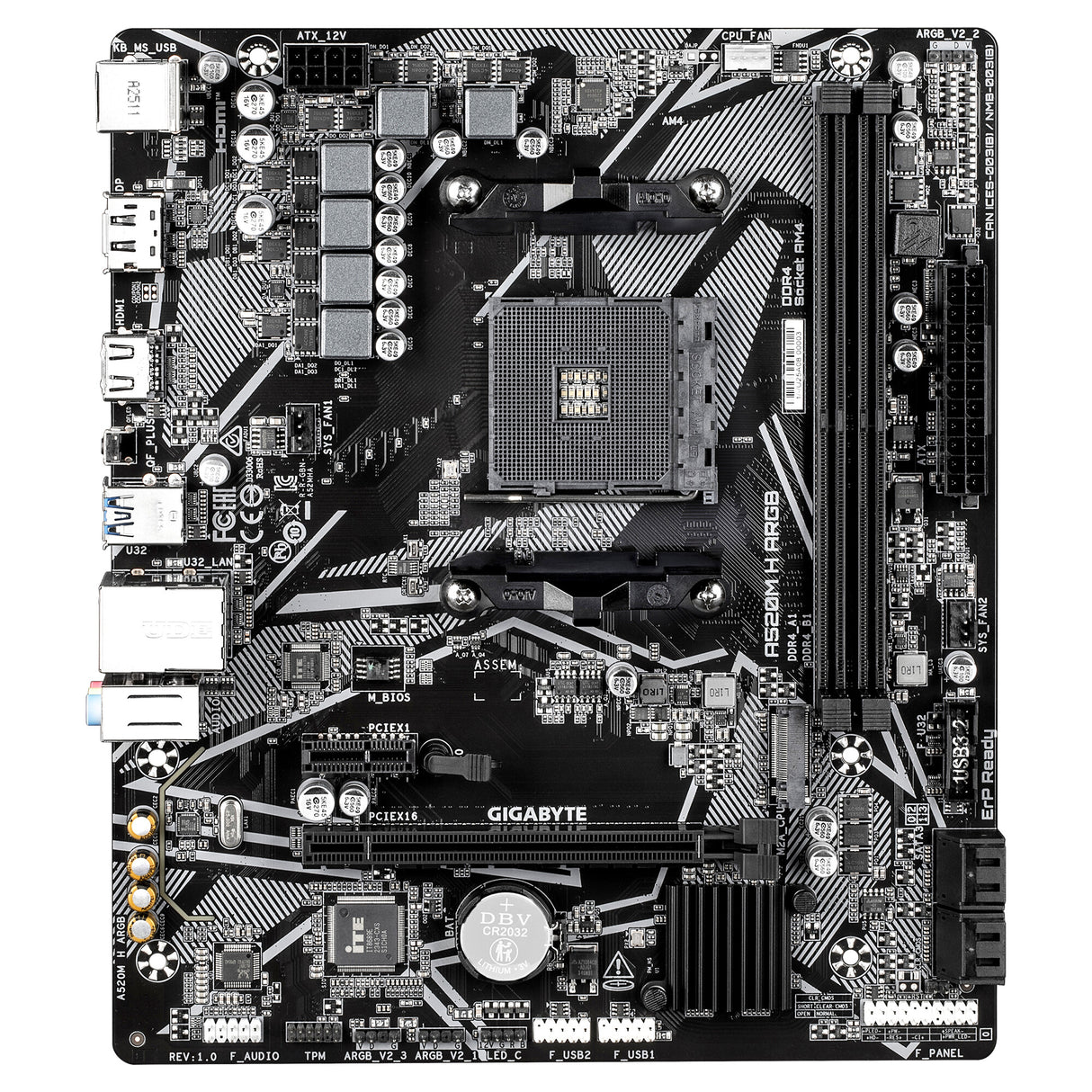GIGABYTE A520M H ARGB bundkort AMD A520 Stik AM4 micro ATX