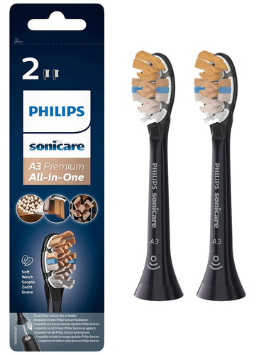 Philips A3 Premium All-in-One HX9092/11 2x Soniske tandbørstehoveder - Sort