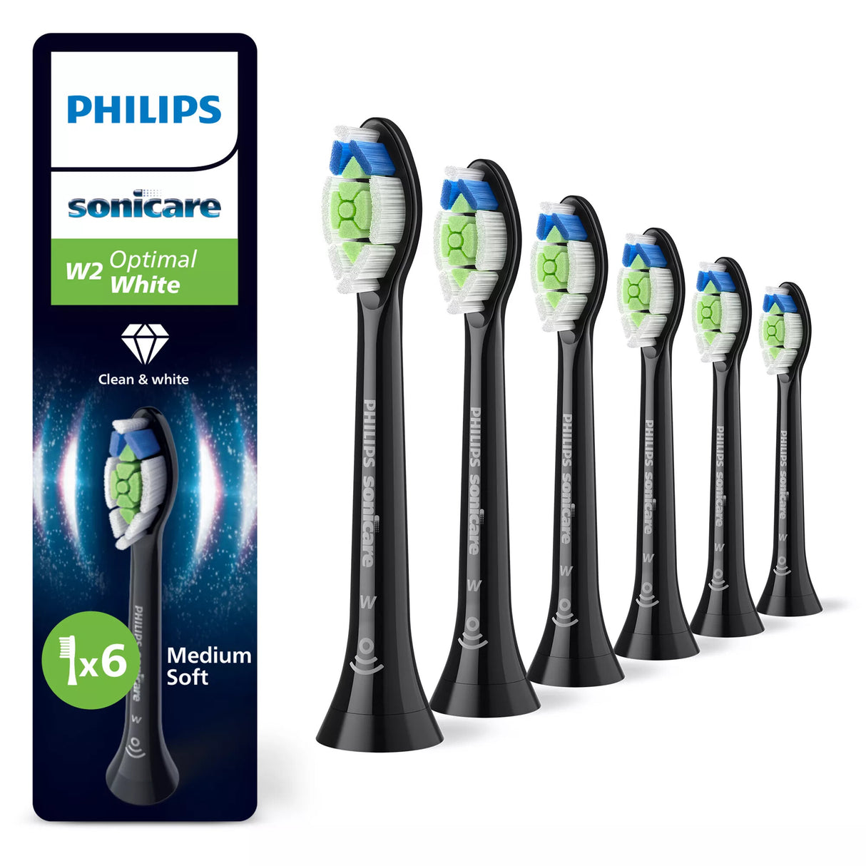 Philips Optimal White HX6066/88 Pakke med 6 børstehoveder