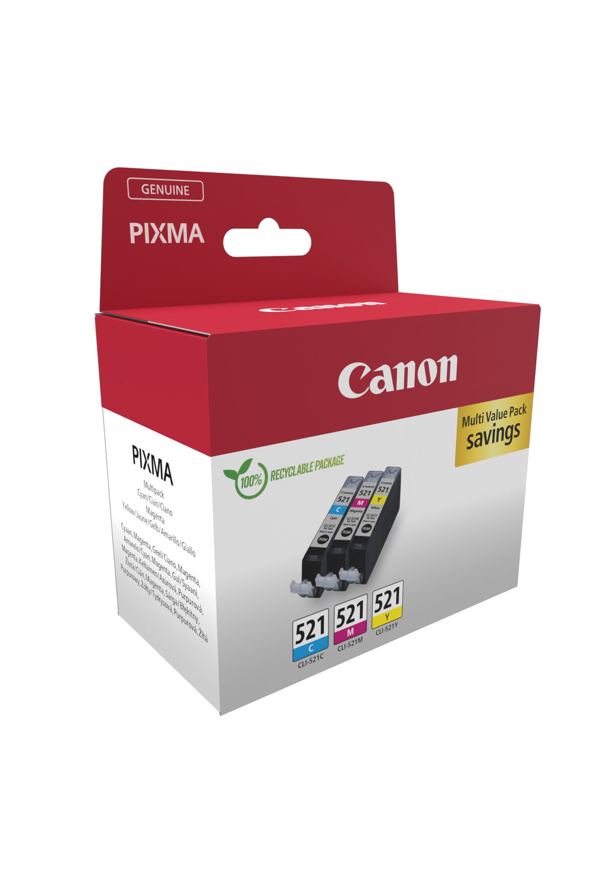 Canon 2934B015 blækpatron 3 stk Original Blå, Magenta, Gul