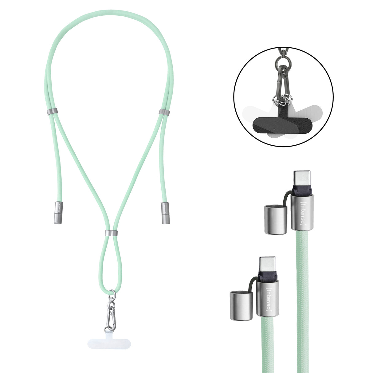Intenso Handykette als Lade- + Datenkabel USB-C bis 1,65m grün USB-kabel USB C Grøn