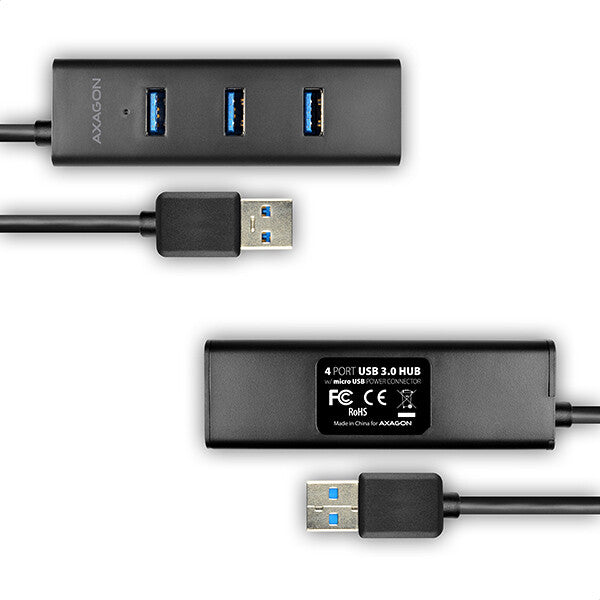 Axagon HUE-S2BP interface hub USB 3.2 Gen 1 (3.1 Gen 1) Type-A 5000 Mbit/s Sort
