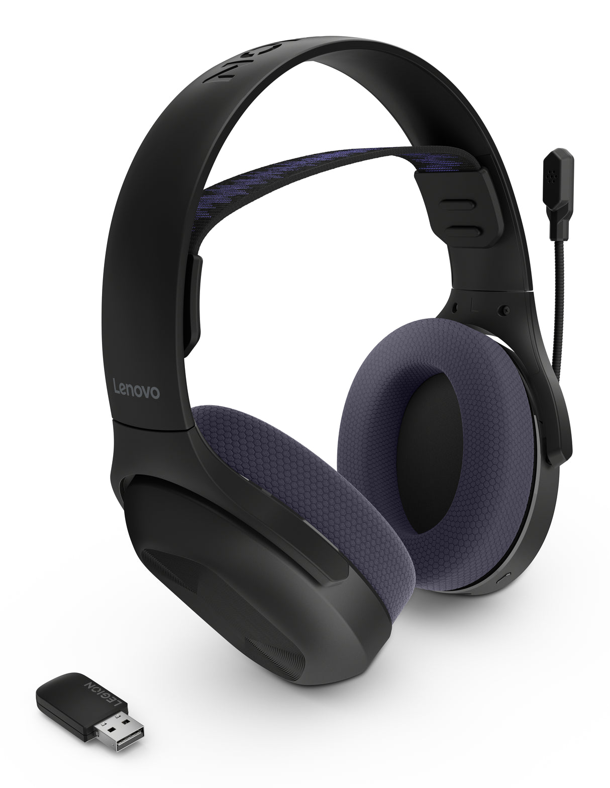Lenovo Legion H410 Hovedtelefoner Trådløs Headset Spil USB Type-C Bluetooth Sort, Lilla