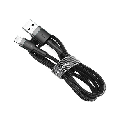 Baseus Cafule USB-A / Lightning 2.4A QC 3.0 kabel 0,5 m - sort-grå